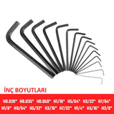 WORKPRO WP222018 30 Parça Uzun Boy CR - V Metrik/İnç Profesyonel Allen Anahtar Takımı - Onivias